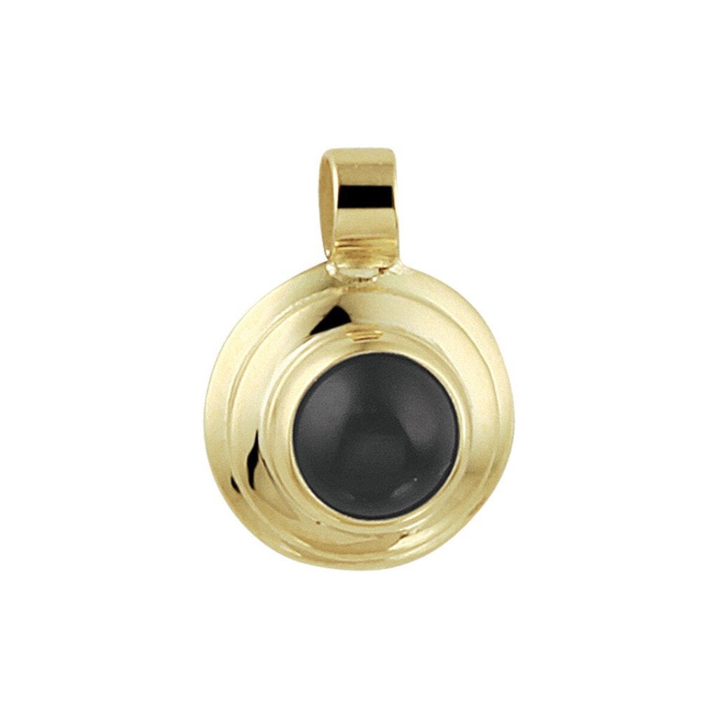 Gouden hangertje met zwarte Onyx - 14 karaat goud - SALE!, Zwart, Nieuw, Ophalen of Verzenden, Met edelsteen