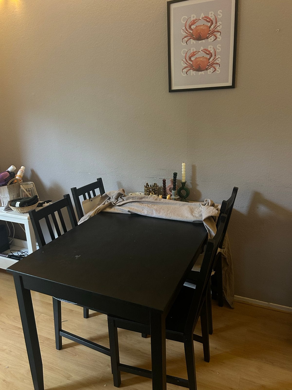 IKEA Lerhamn tafel met 4 Stefan stoelen, Ophalen, Gebruikt, 100 tot 150 cm, 50 tot 100 cm