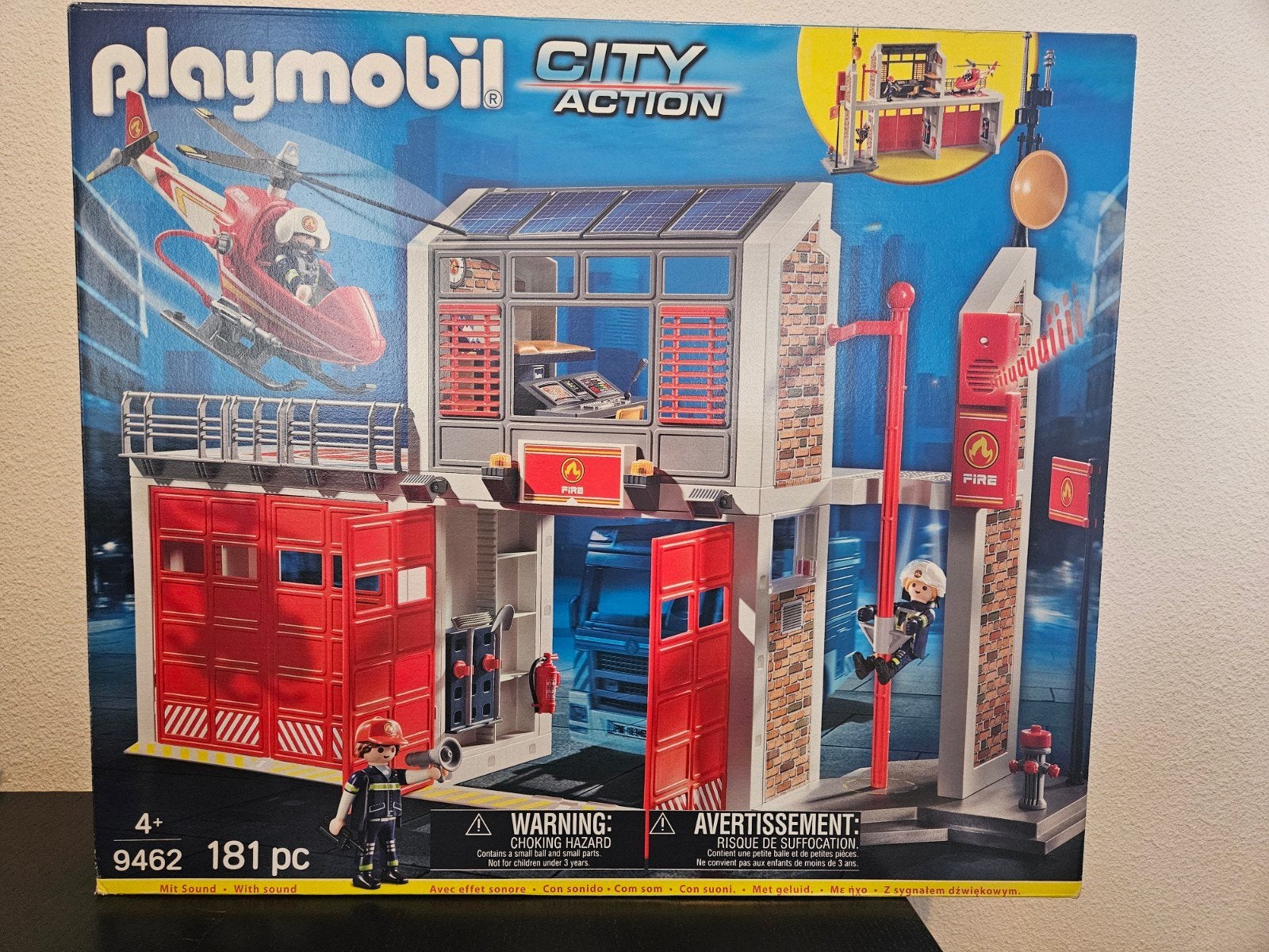 Playmobil City Action Brandweerkazerne met Helikopter, Kinderen en Baby's, Ophalen, Gebruikt, Gebouw, Complete set