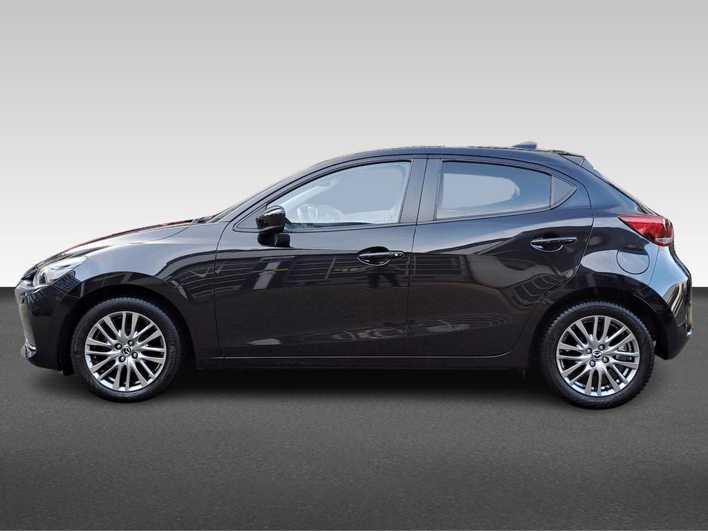 Mazda 2 1.5 SKYACTIV-G 90PK LUXURY NAVI CAMERA HUD LED ECC N, Auto's, 4 cilinders, Zwart, Origineel Nederlands, Bedrijf