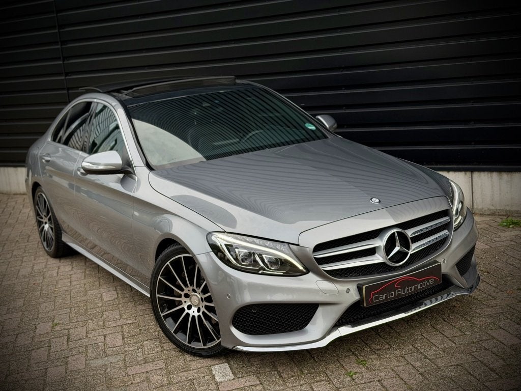 Mercedes-benz C-klasse 200 AMG PANO|BURMES|LUCHTVERING|LEER, Auto's, 730 kg, 4 cilinders, Parkeerassistent, 184 pk