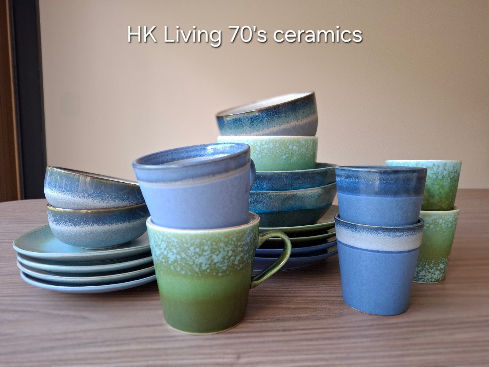 HK Living 70's Keramiek Servies - 20 delig, Ophalen, Gebruikt, Overige merken, Keramiek