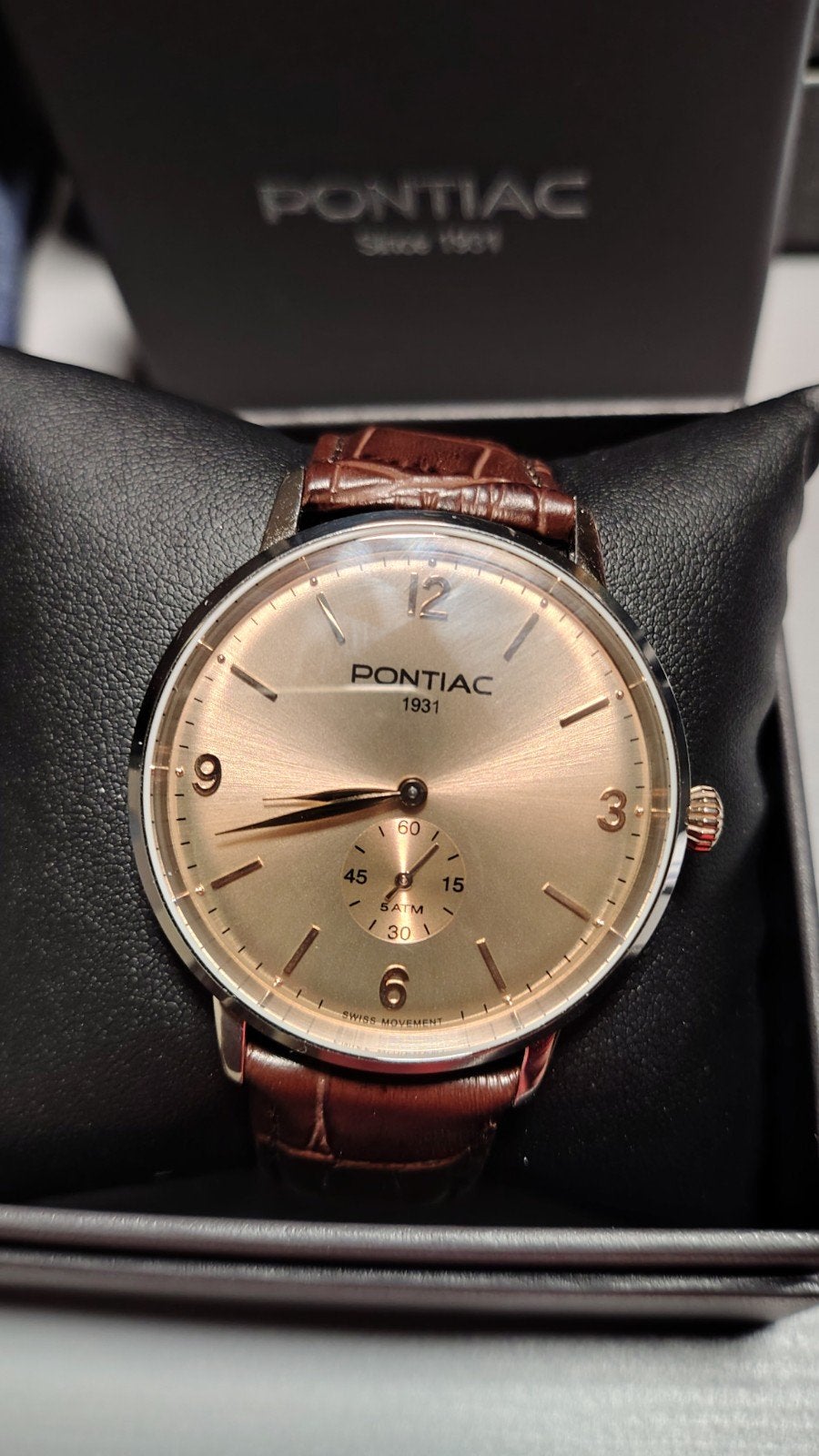 pontiac Arthur Zwitsers quartz horloge nieuw, Ophalen of Verzenden, Nieuw, Leer, Overige merken
