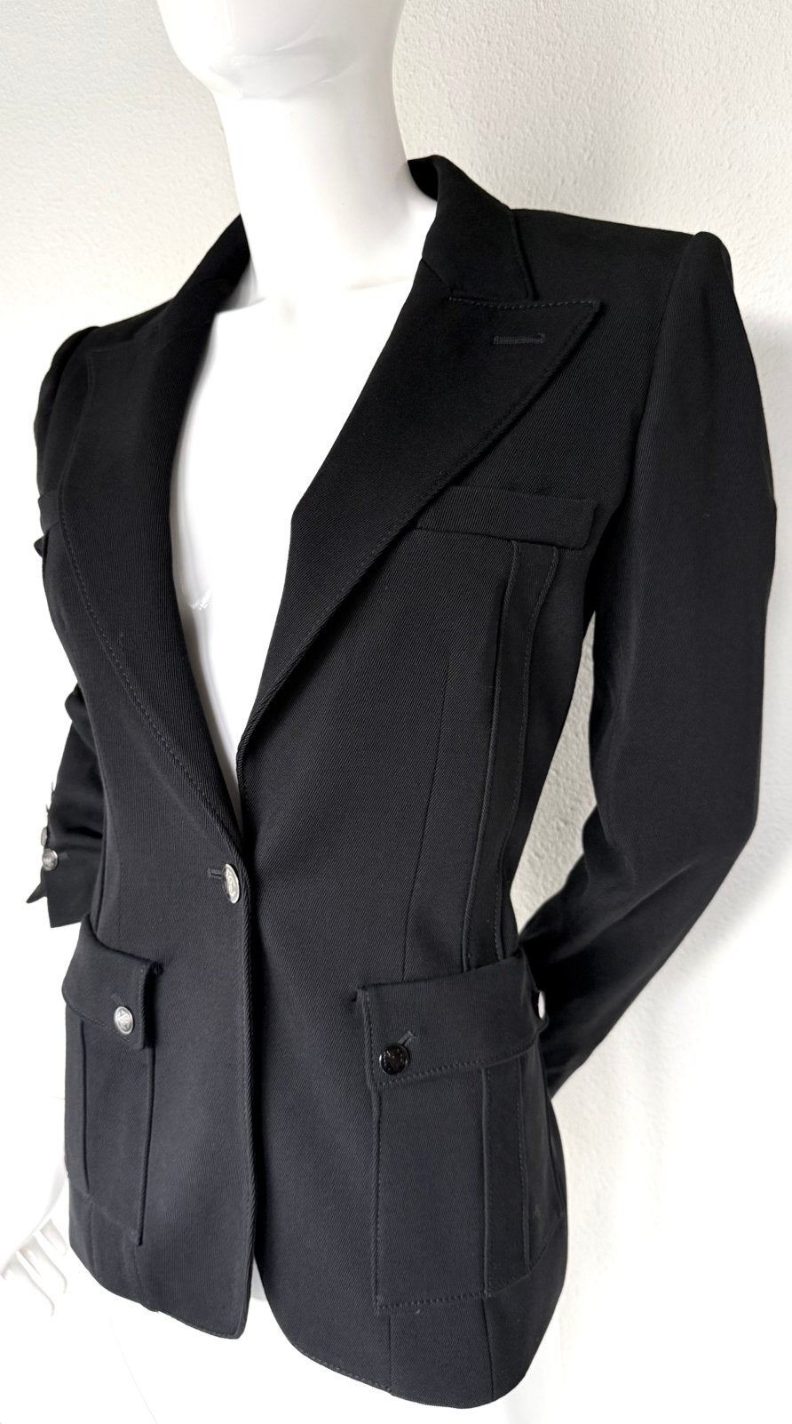 ROBERTO CAVALLI ZWARTE WOLLEN BLAZER, 36 NEW €650,- 💖💖💖, Ophalen of Verzenden, Zo goed als nieuw, Maat 36 (S), Zwart