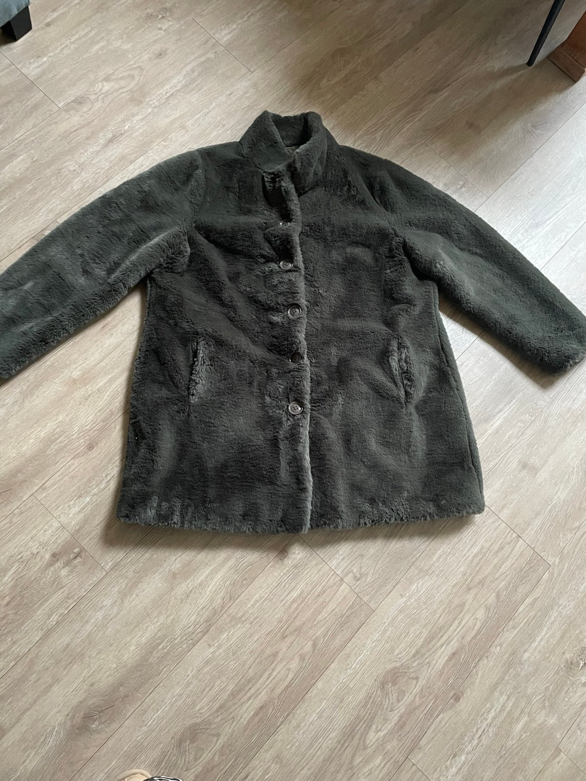 Rino & Pelle Faux Fur Jas - Donkergroen, Ophalen of Verzenden, Zo goed als nieuw, Maat 46/48 (XL) of groter, Groen