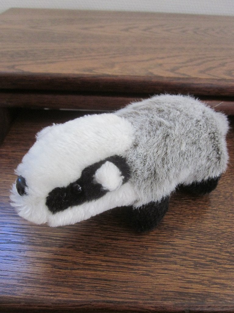 Grijs gemèleerd met wit en zwart pluche DAS das knuffel, Overige merken, Overige karakters, Hamster, Ophalen of Verzenden