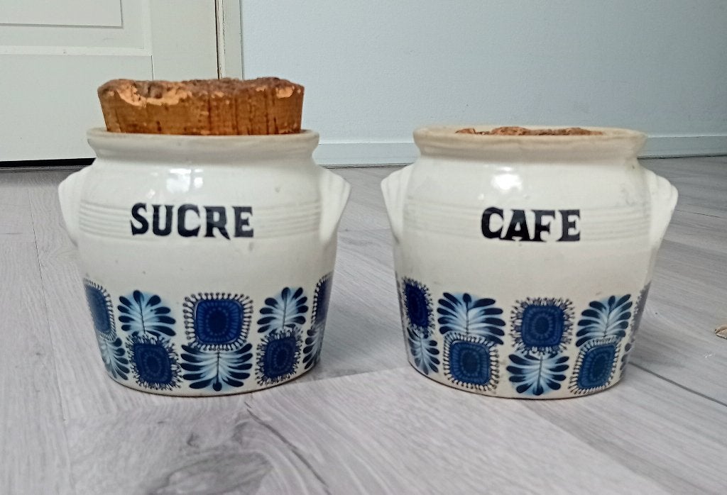 2 oude franse keukenpotten sucre&cafe, 1970, Antiek en Kunst, Verzenden