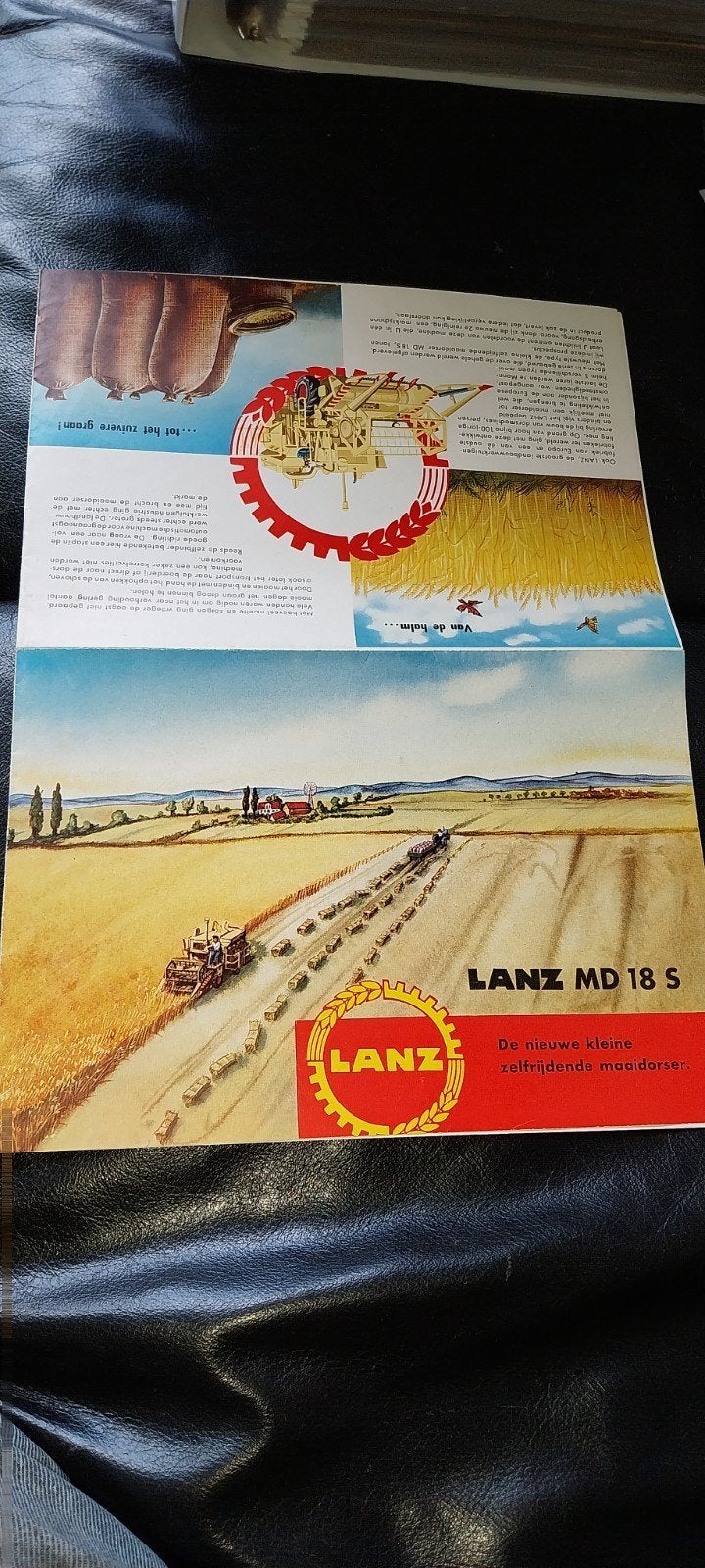 lanz maaidorser folder MD 18s machine brochure oud antiek, Boeken, Ophalen of Verzenden