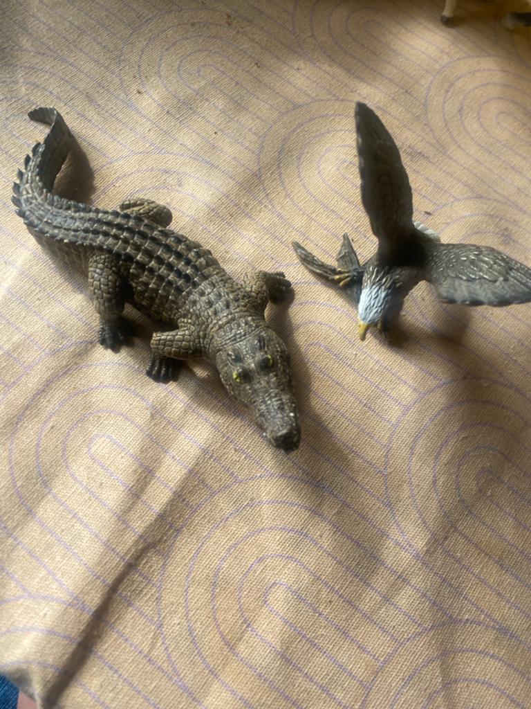 Schleich Krokodil en Adelaar Speelfiguren, Ophalen of Verzenden, Zo goed als nieuw