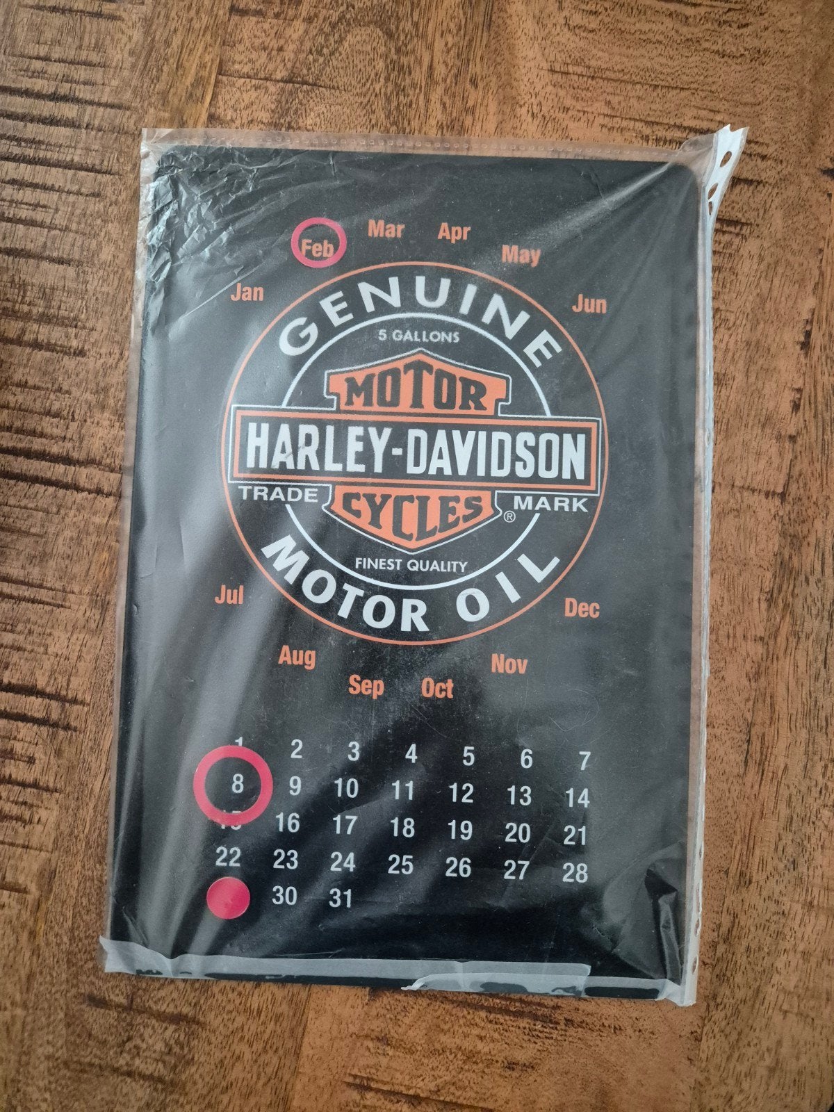 Harley Davidson eeuwig durende kalender, Ophalen