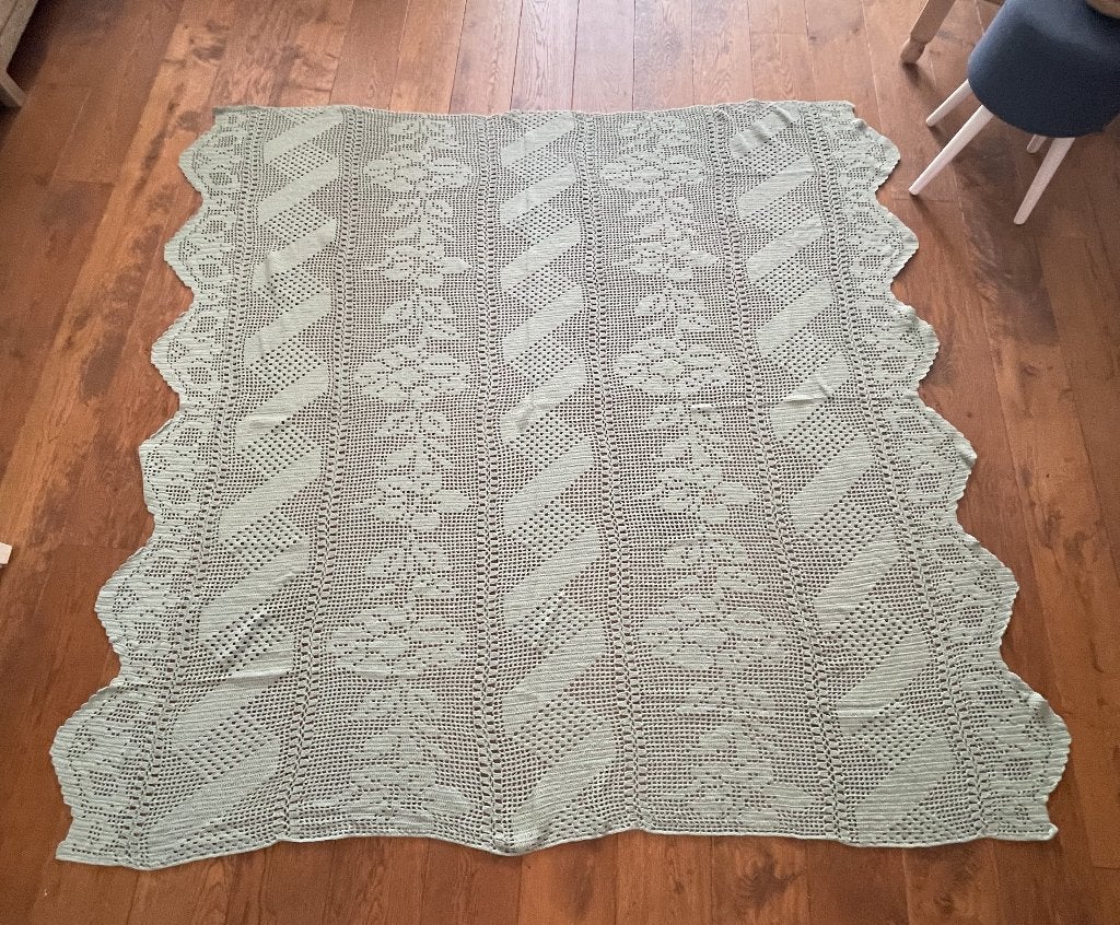Gehaakte sprei vintage, Huis en Inrichting, Slaapkamer | Beddengoed, Overige typen, Katoen, Tweepersoons, Ophalen of Verzenden