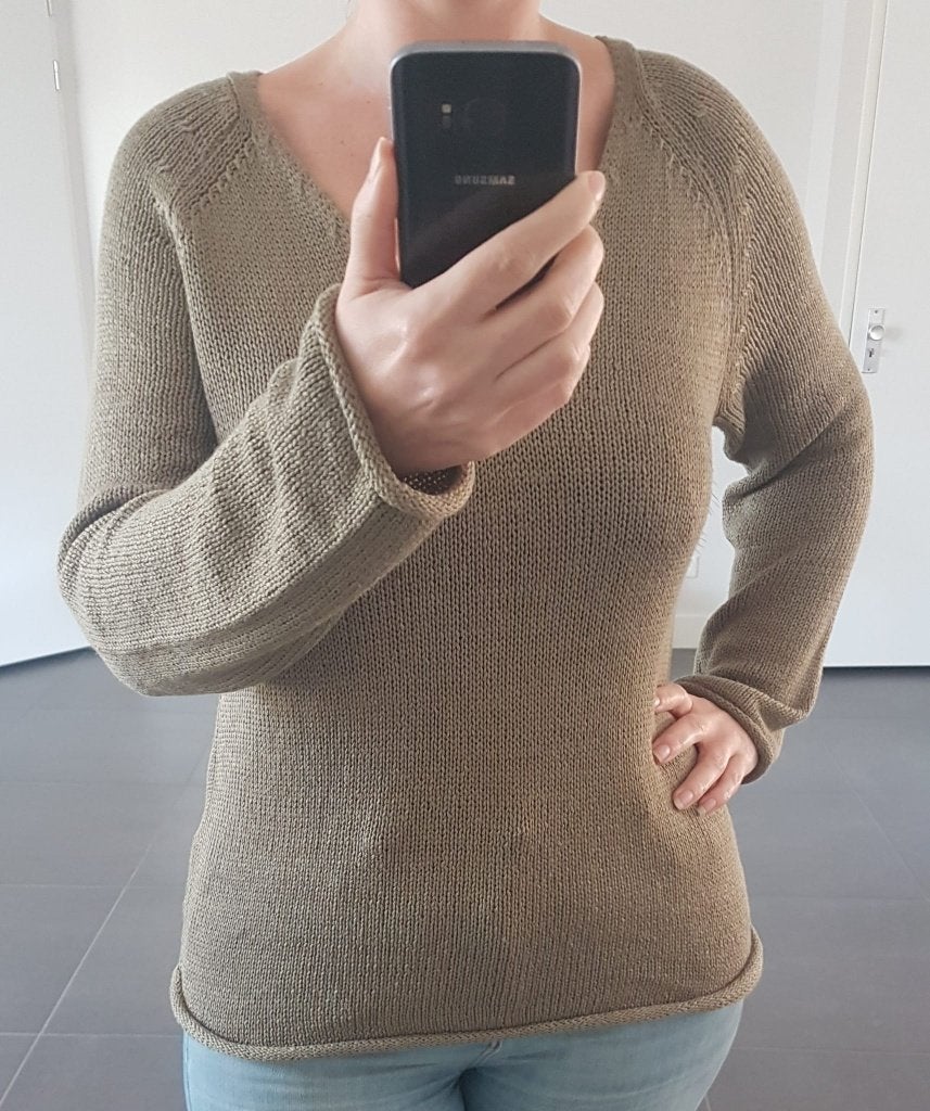 Trui Warm Groen Dik Gehaakt Dames M V-hals, Maat 38/40 (M), H&M, Verzenden, Nieuw