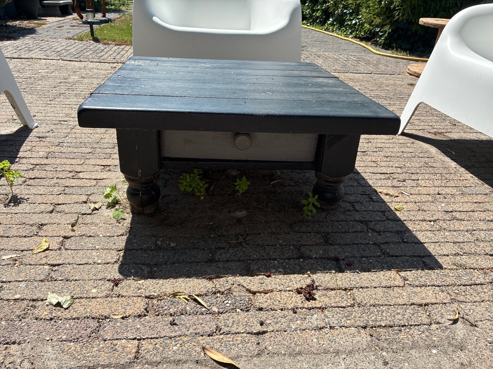 Tuintafel 72x72 - Opknapper, Huis en Inrichting, Tafels | Salontafels, Ophalen, Gebruikt, Vierkant, 50 tot 100 cm