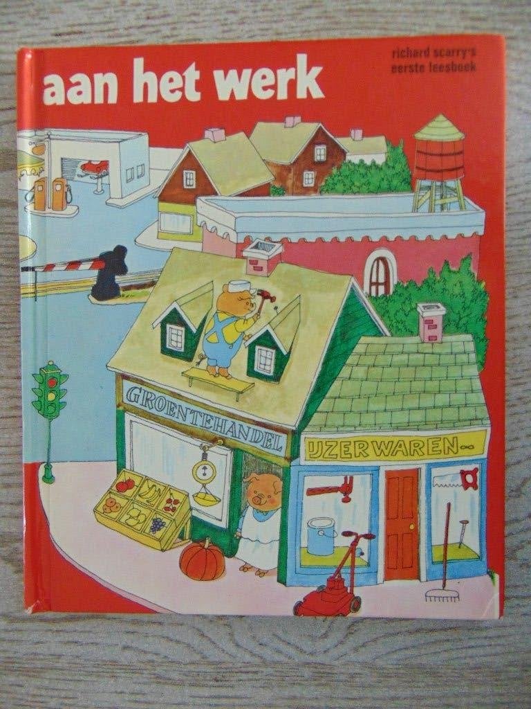 Richard Scarry - Aan het werk - hardcover boek, Fictie algemeen, Ophalen of Verzenden, Zo goed als nieuw, Richard Scarry