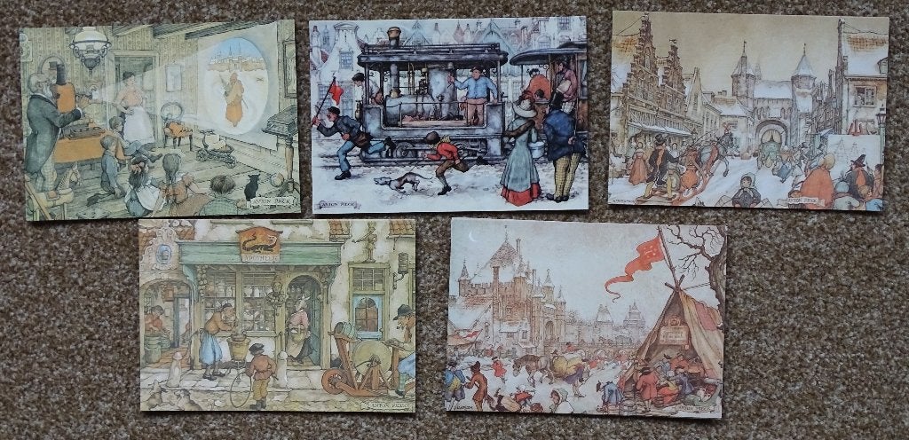 5 ANSICHTKAARTEN van ANTON PIECK [NOSTALGIE] en vele andere, Verzamelen, Ansichtkaarten | Themakaarten, Ophalen of Verzenden, 1960 tot 1980