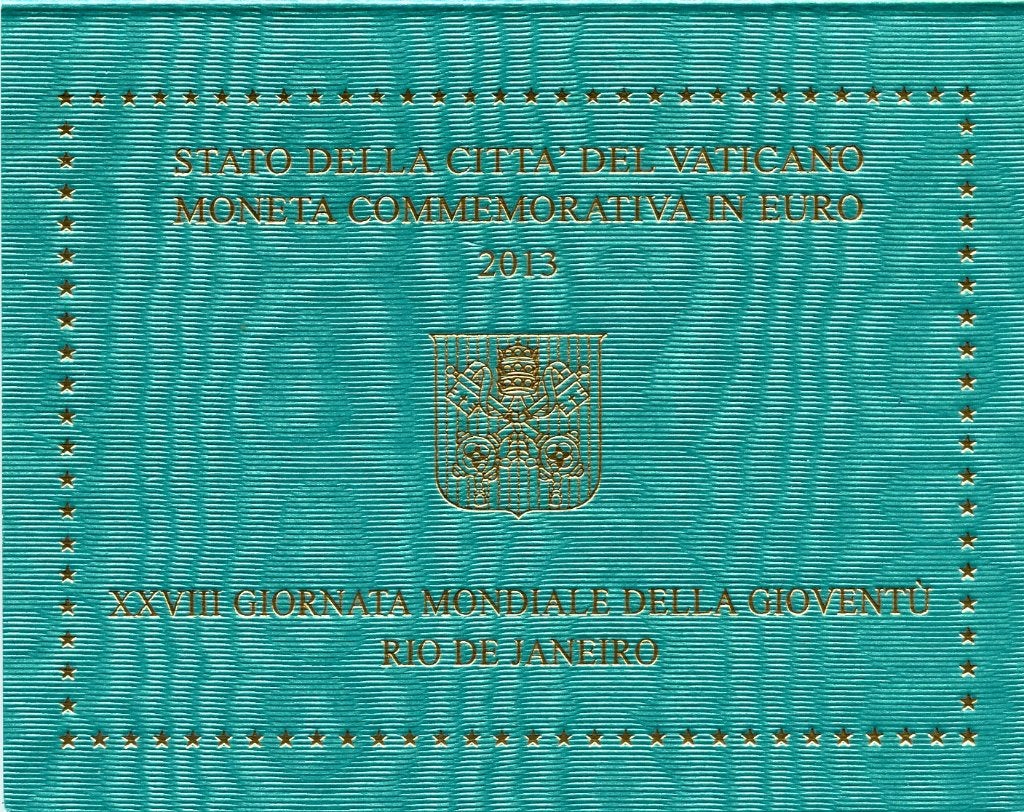 2 Euro Vaticaan 2013 - BU Blister - Wereld Jongerendagen Rio, Verzenden, Vaticaanstad, 2 euro, Losse munt