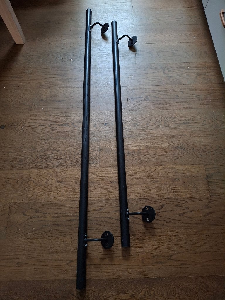 Trapleuningen zwart metaal, 2 stuks, Ophalen, Gebruikt, Minder dan 2 meter