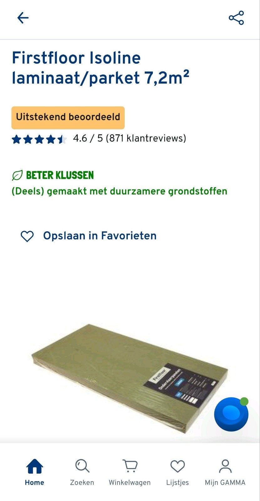 Firstfloor Isoline ondervloer, 7 nieuwe platen (5 M2), Ophalen, Nieuw, Overige typen