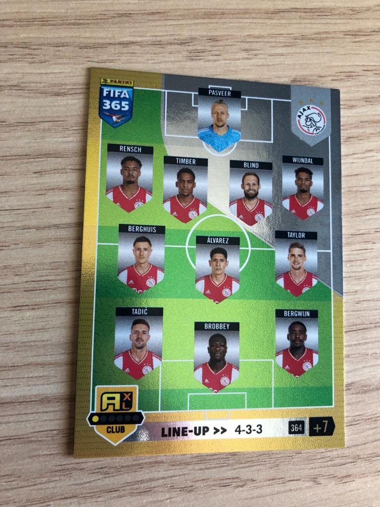 Panini FIFA 365 Ajax Line-Up, Ophalen of Verzenden, Zo goed als nieuw, Ajax, Spelerskaart