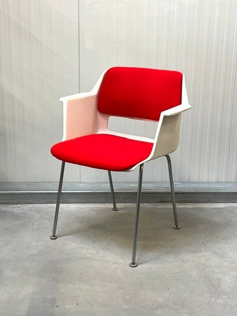 Gispen 2225 eetkamerstoel Andre Cordemeyer vintage rood, Gebruikt, ., Vintage, Kunststof