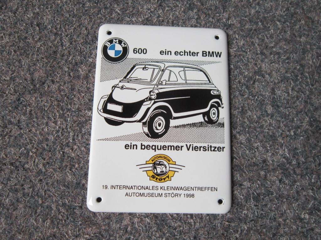 BMW 600 EMAILLE RECLAMEBORD, Verzamelen, Merken en Reclamevoorwerpen, Ophalen, Zo goed als nieuw, Reclamebord