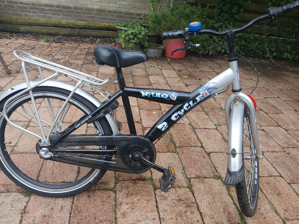 Jongensfiets 22inch 3 versnelling terugtraprem en handrem, Ophalen, Terugtraprem, 22 inch, Gebruikt