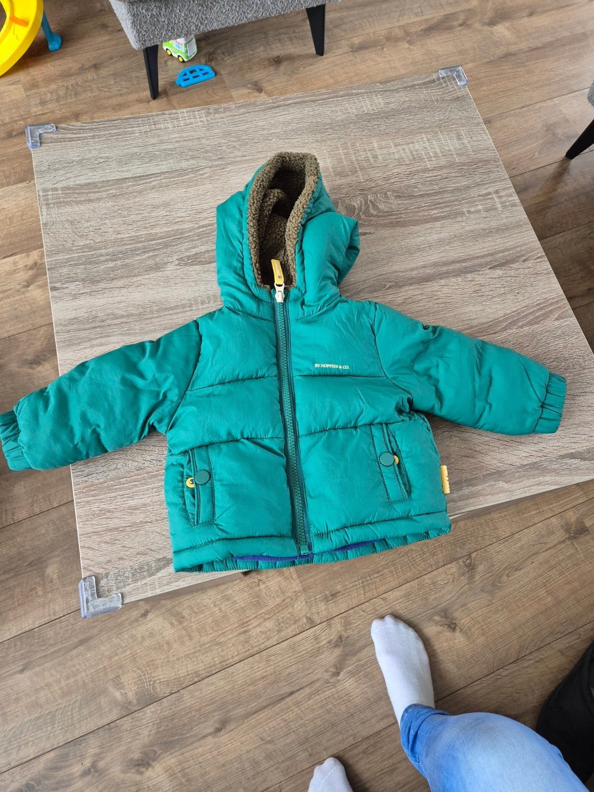Warme groene winterjas voor kinderen Maat 68, Ophalen, Gebruikt, Noppies, Jongen of Meisje
