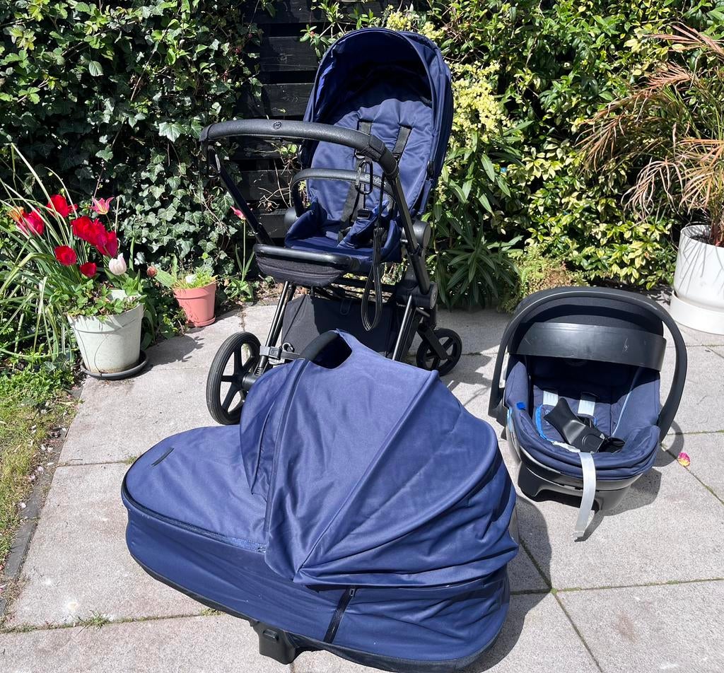 Cybex priam kinderwagen (complete set), Kinderen en Baby's, Kinderwagens en Combinaties, Gebruikt, Combiwagen, Verstelbare duwstang