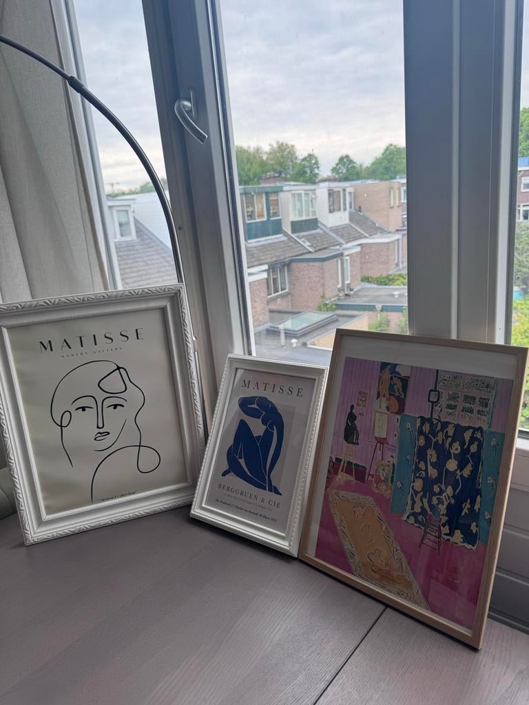 Set van 3 Matisse posters inclusief lijsten, Minder dan 50 cm, 50 tot 75 cm, Ophalen of Verzenden, Zo goed als nieuw