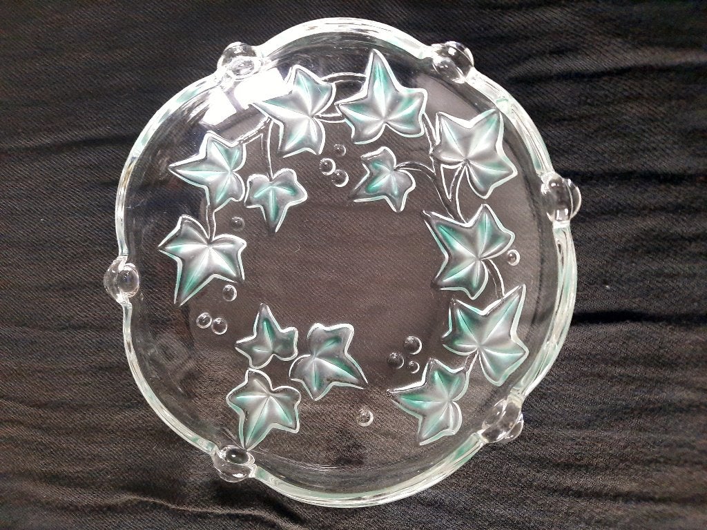vintage walther glas schaal klimopbladeren, Antiek en Kunst, Antiek | Glas en Kristal, Ophalen