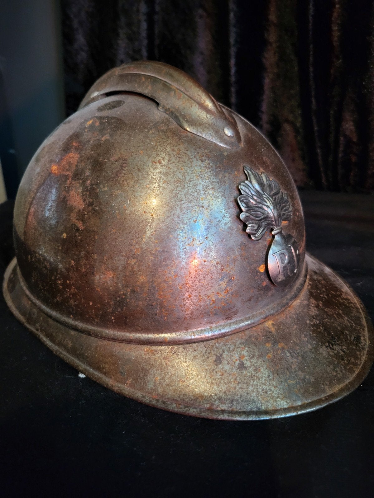 Prachtige Franse militaire helm 1915 (Adrian M15), Ophalen of Verzenden, Landmacht, Overige gebieden, Helm of Baret
