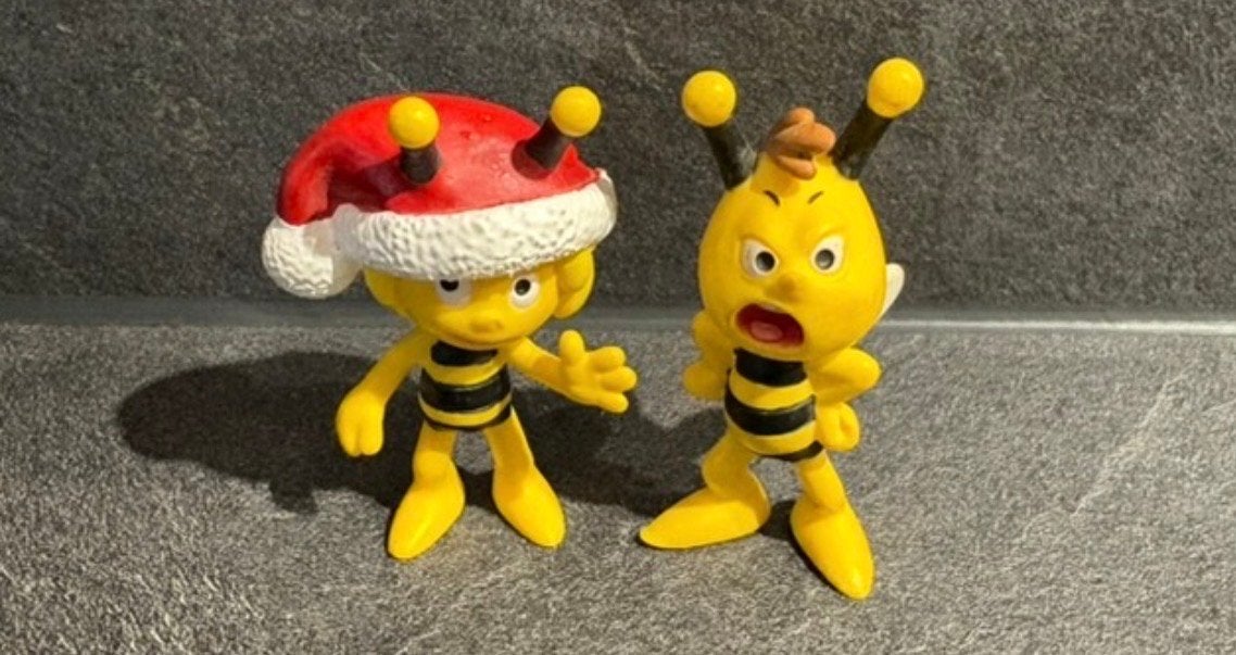 Maja de Bij en Willy figuren set - Kersteditie, Verzenden, Gebruikt