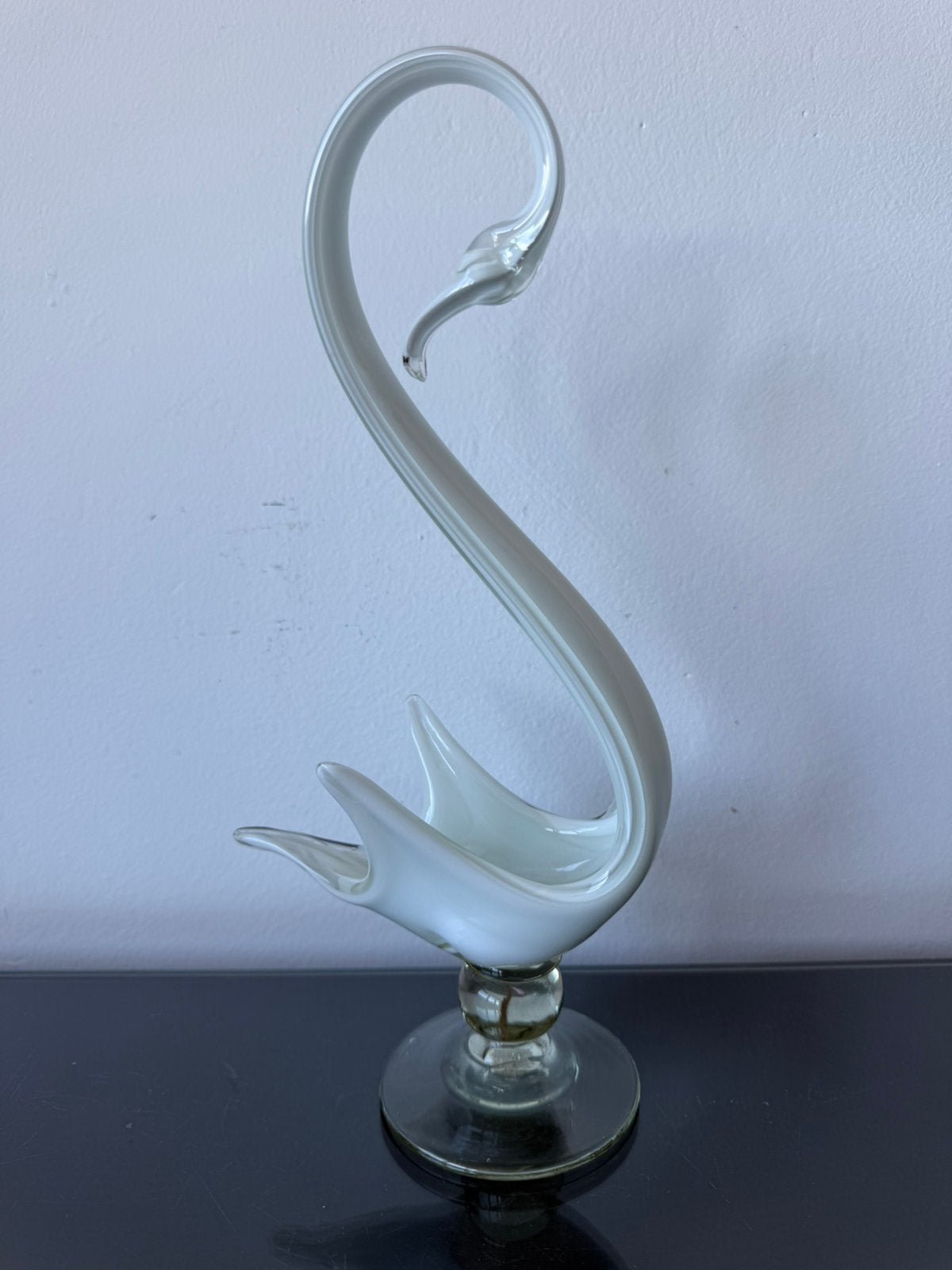 Grote Murano zwaan wit glas, Ophalen of Verzenden