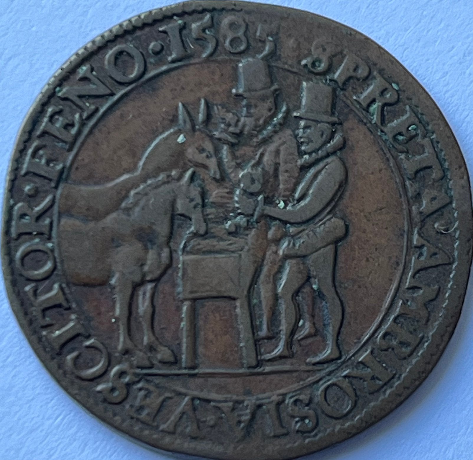 Dordrecht hele mooie rekenpenning 1585, Ophalen of Verzenden, Overige materialen, Nederland