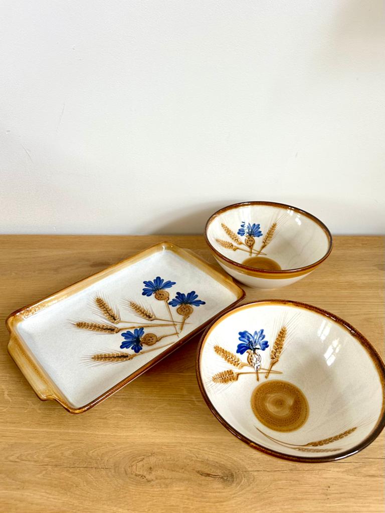 Vintage SMF Schramberg 'Kornblume' Servies Set – 3 Delen, Ophalen of Verzenden