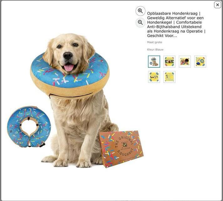 Opblaasbare hondenkraag, donut, maat L, Ophalen of Verzenden, Zo goed als nieuw