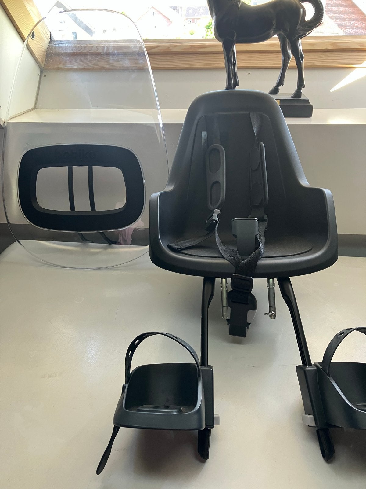Bobike fietsstoeltje met windscherm, Ophalen, Voorzitje, 0 t/m 13 kg, Gebruikt