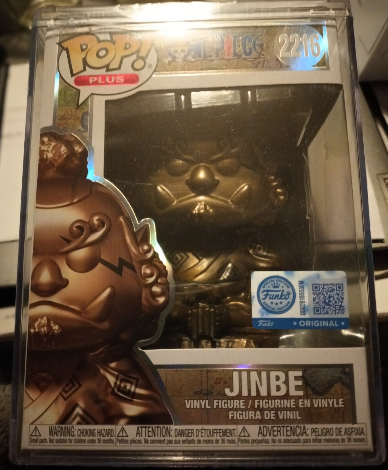 Funko Pop! One Piece Jinbe Gold Exclusive 2216  Sealed !, Ophalen of Verzenden, Nieuw