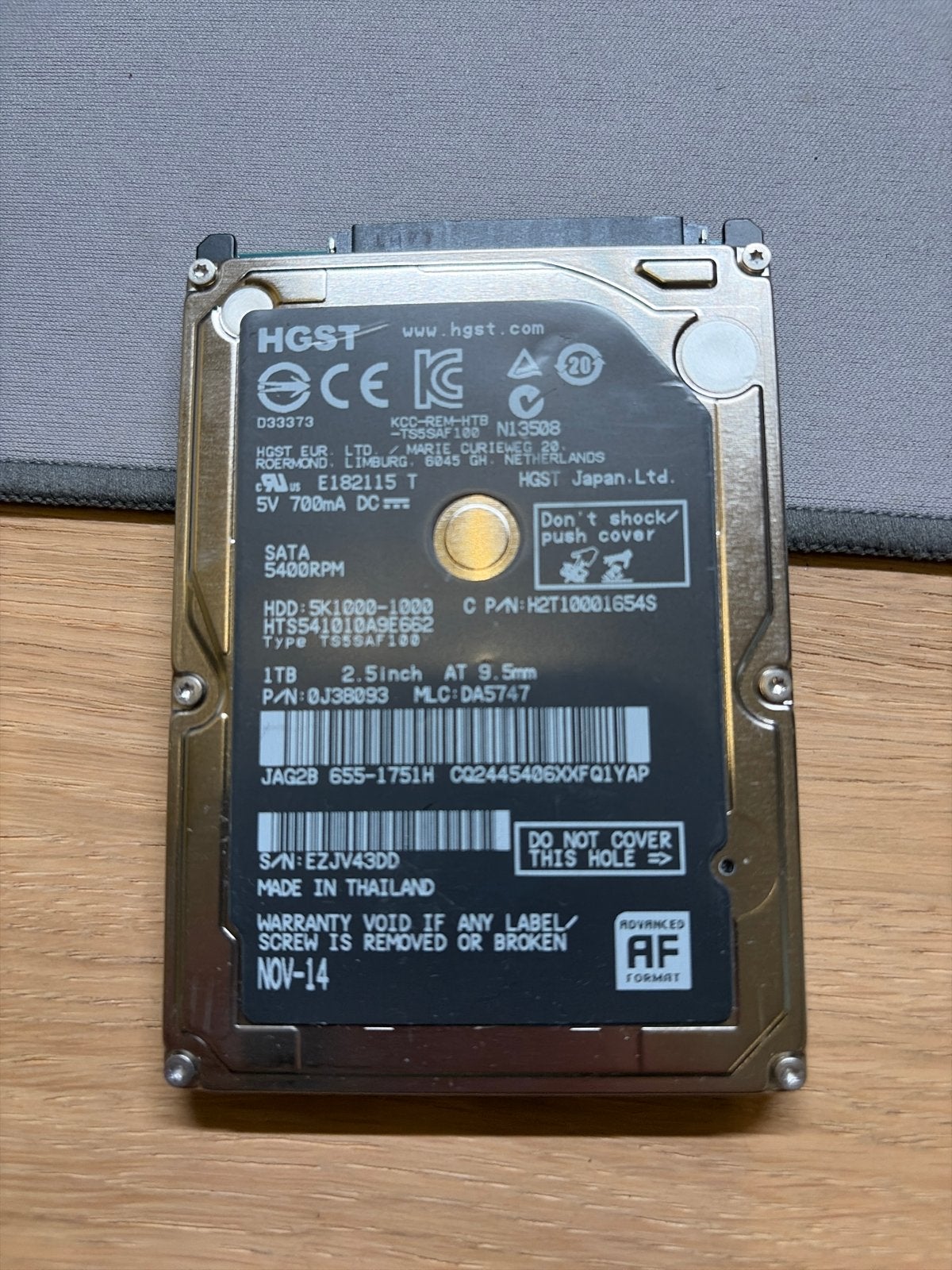 HGST 1TB 2.5 inch SATA HDD - Interne harde schijf, Intern, Gebruikt, Verzenden, Laptop