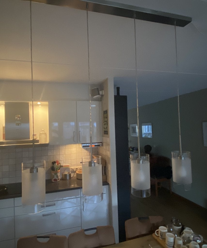 Hanglampen voor boven (eet)tafel, Ophalen, Gebruikt, Glas
