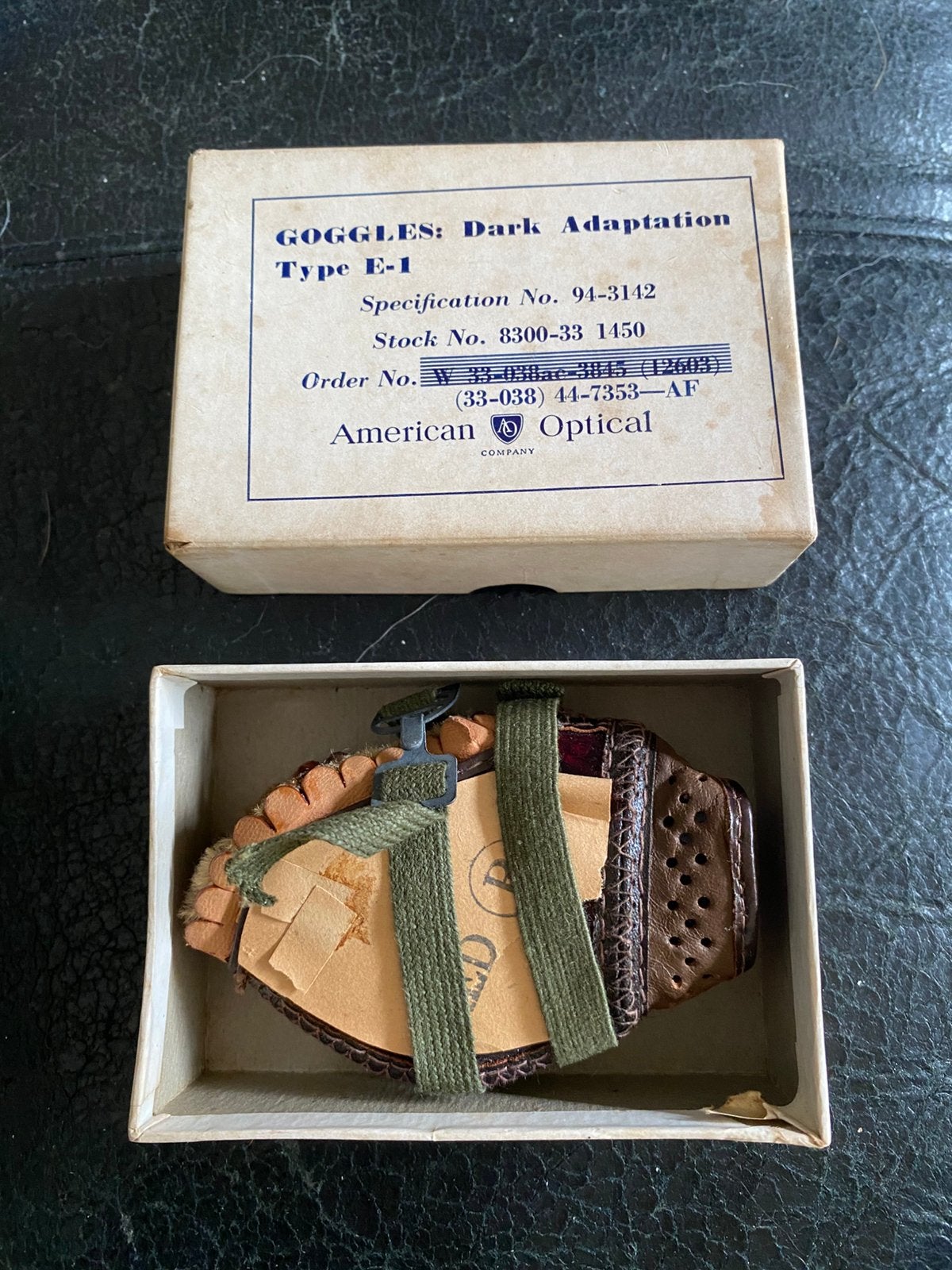 WW2 US Army Air Forces E-1 Dark Adaptation Goggles in doos., Verzamelen, Militaria | Tweede Wereldoorlog, Ophalen of Verzenden