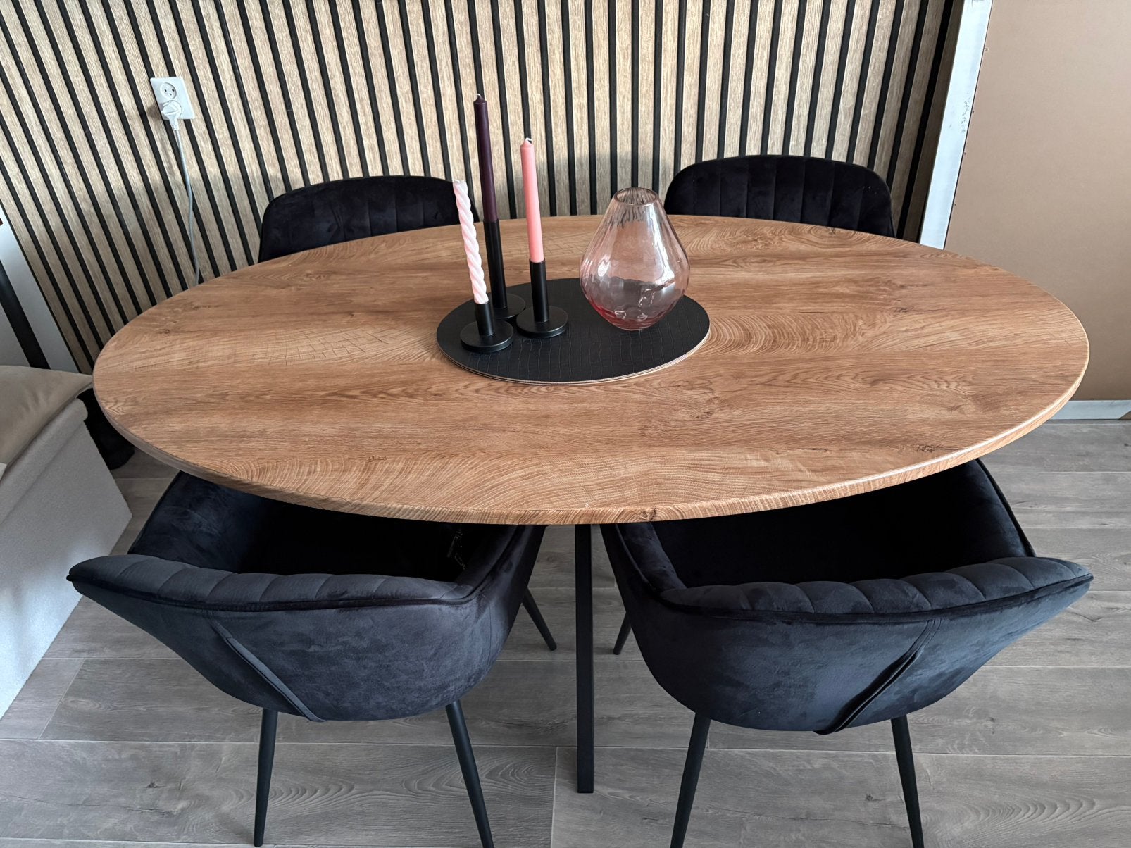 Eetkamerstoelen Zwart (4 stuks), Ophalen, Zo goed als nieuw, Zwart, Stof