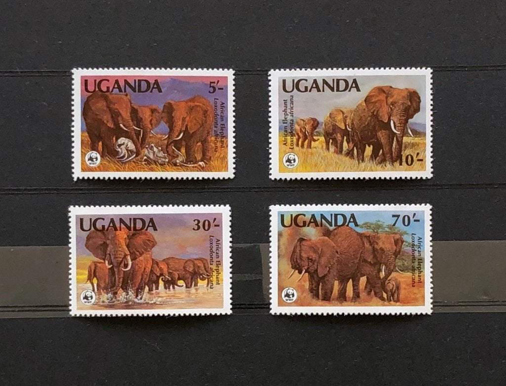 WWF WNF Uganda Oeganda 1983 Postfris Afrikaanse Olifant, Ophalen of Verzenden, Postfris, Dier of Natuur