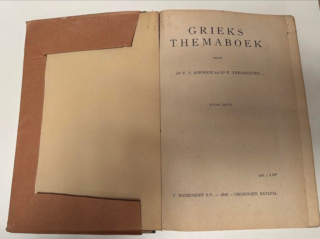 Grieks Themaboek - Dr. P.V. Sormani & Dr. P. Versmeeten, Boeken, Ophalen of Verzenden, Alpha, Gelezen, WO