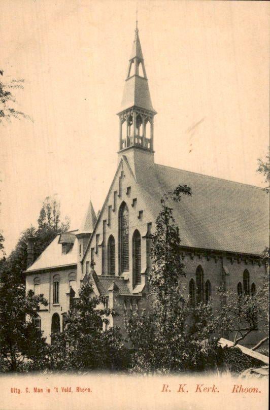 Rhoon - RK Kerk, Verzamelen, Ansichtkaarten | Nederland, Ophalen of Verzenden, Voor 1920, Ongelopen, Zuid-Holland