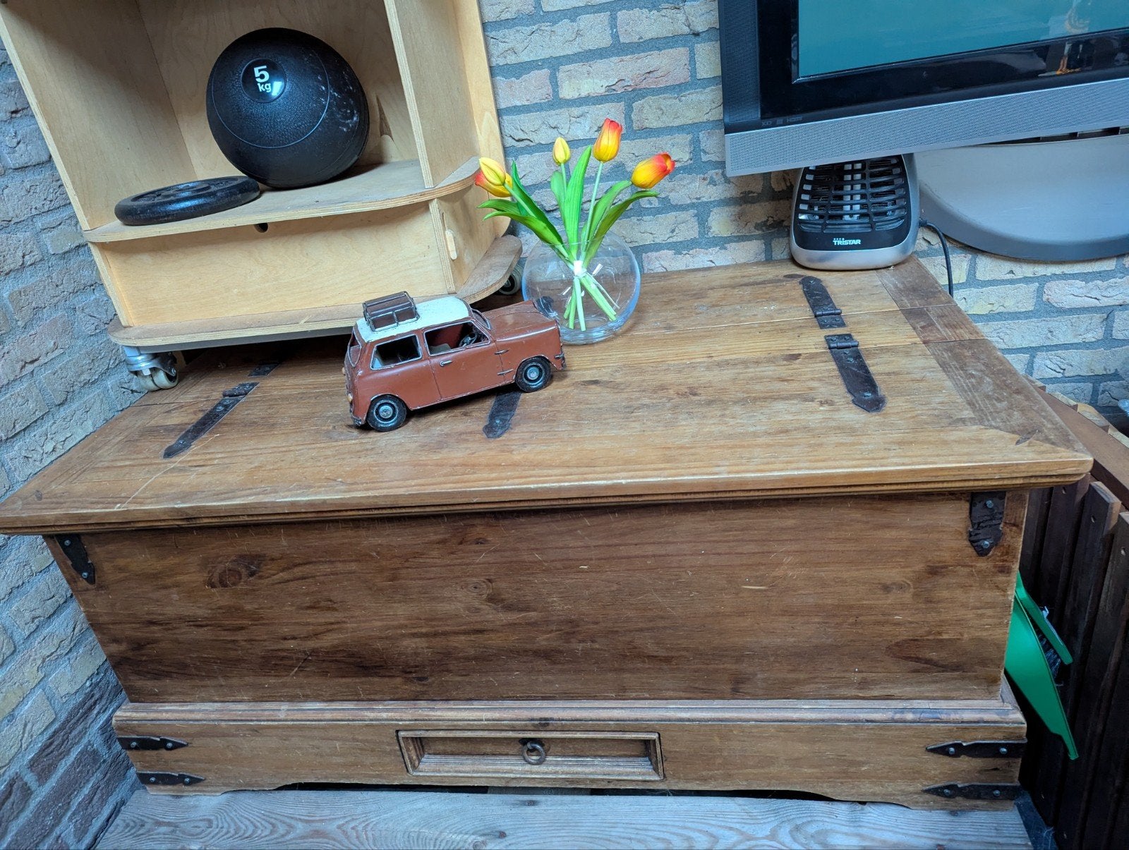 salontafel houtenkist, Ophalen, 100 tot 150 cm, 50 tot 75 cm, 5 – 50