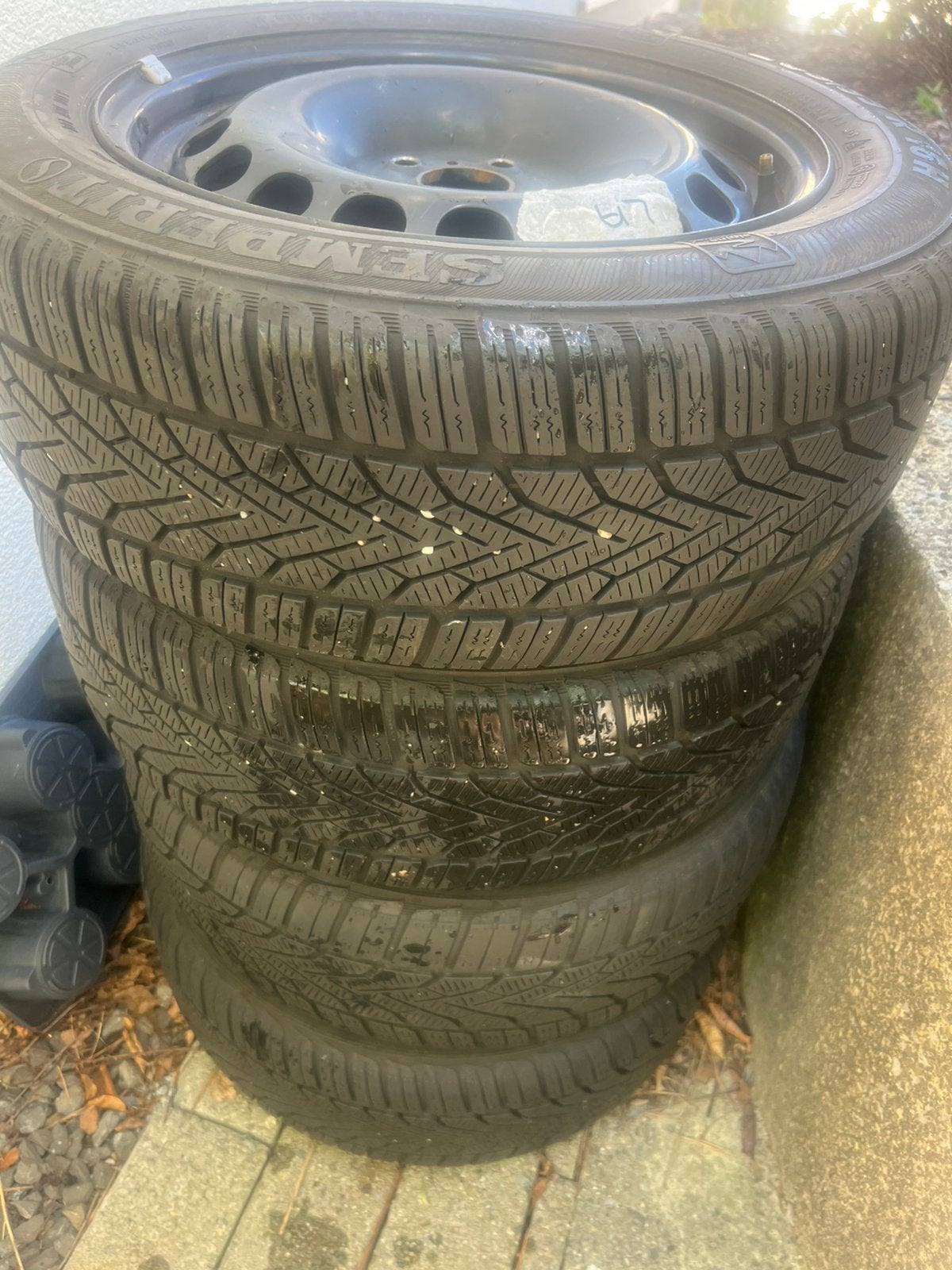 Set winterbanden steek 5x112 VW, Audi,Skoda,Seat,BMW etc, Auto-onderdelen, Ophalen, Gebruikt, 16 inch, Banden en Velgen