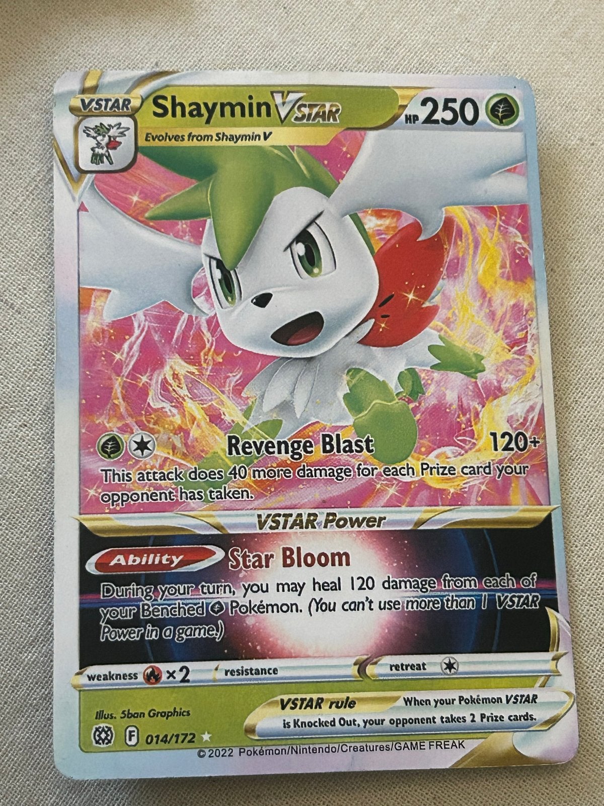 Shaymin VSTAR Pokémon kaart (014/172), Verzenden, Gebruikt, Losse kaart
