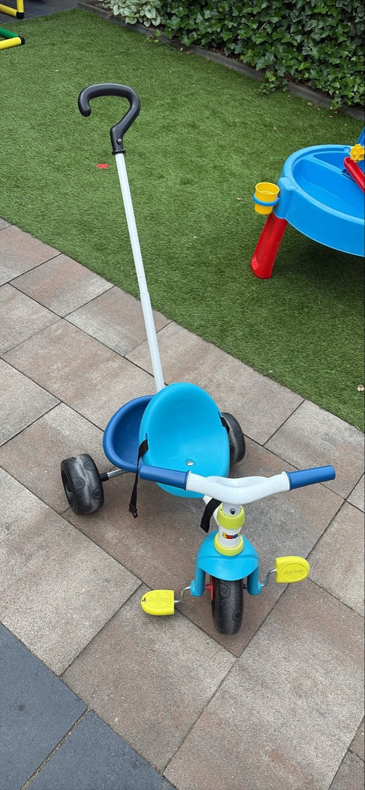 Smoby Be Fun driewieler blauw met duwstang, Fietsen en Brommers, Fietsen | Driewielers, Ophalen, Gebruikt, Duwstang