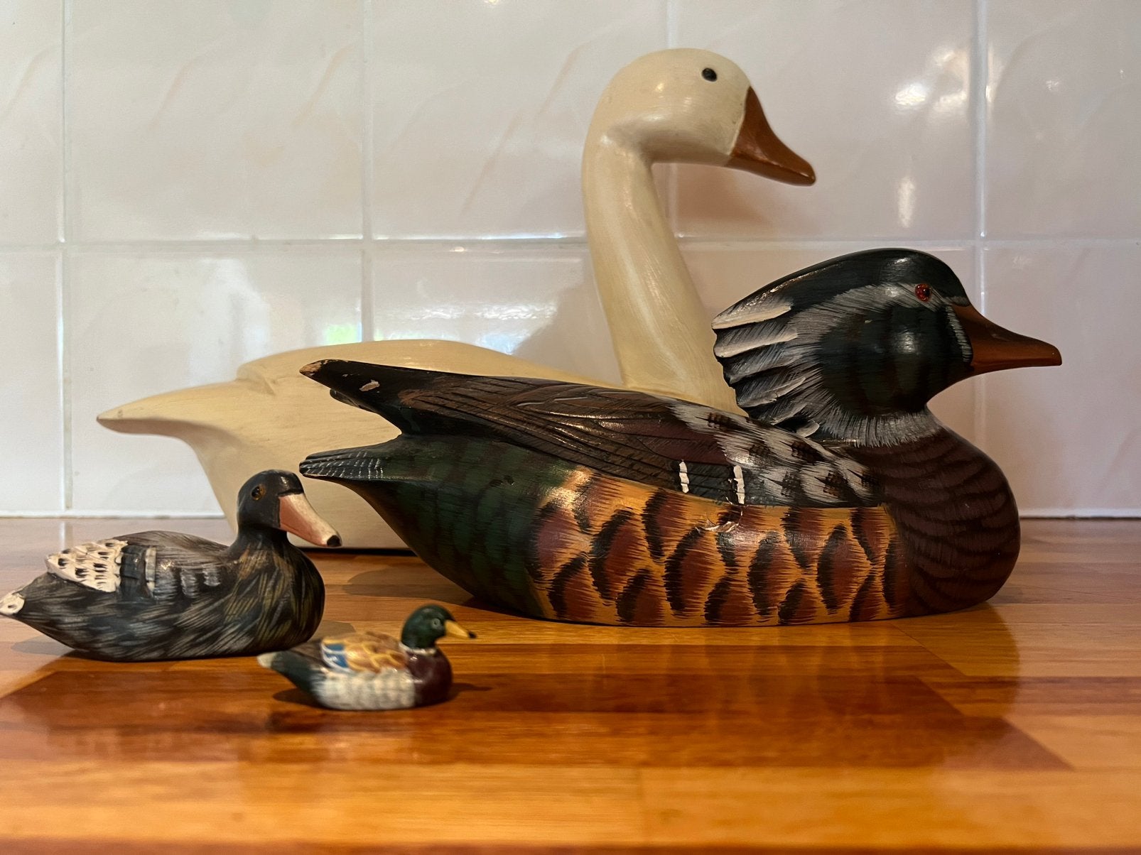 Antieke eenden en gans - verschillende formaten, Ophalen, Gebruikt, Vogel, Beeldje of Figuurtje